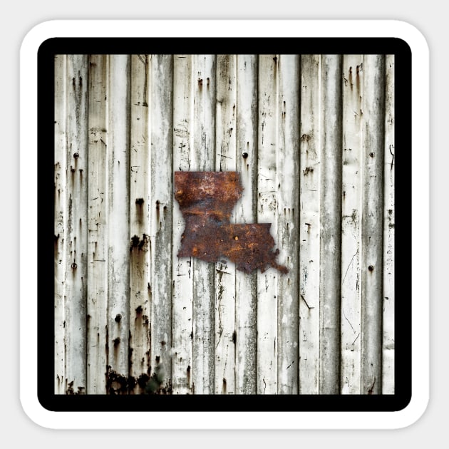 Rusty Louisiana Shape Sticker by Jared S Davies